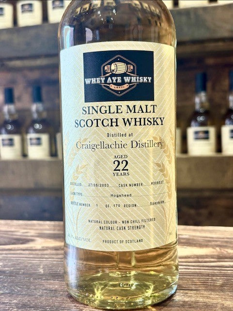 22 year old Craigellachie single malt scotch whisky